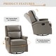 preview thumbnail 25 of 88, Echidna 29.6" Transitional Genuine Leather Swivel Rocker Nursery Chair with Nailhead Trim by HULALA HOME