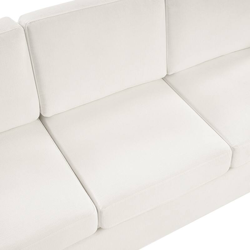 Christopher Knight Home - Dover Modern 84.7" Chenille Upholstered 3-Seater Sofa with Removable Curved Backrest & Cushion