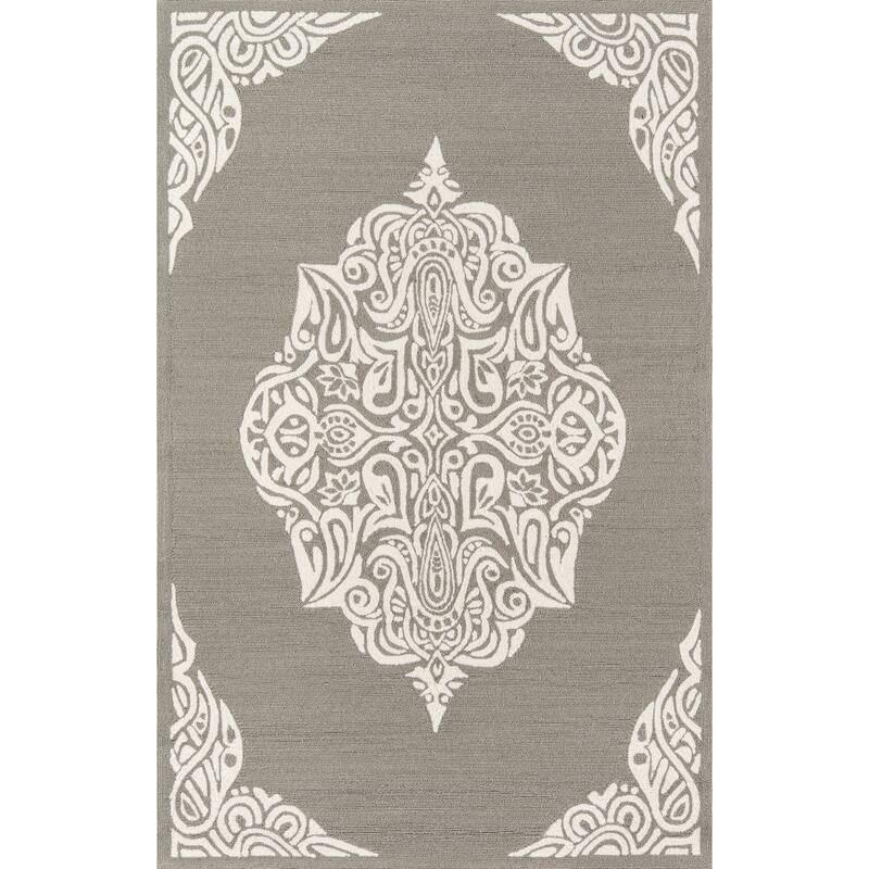 Momeni Veranda Hand Hooked Traditional Medallion Indoor Outdoor Rug