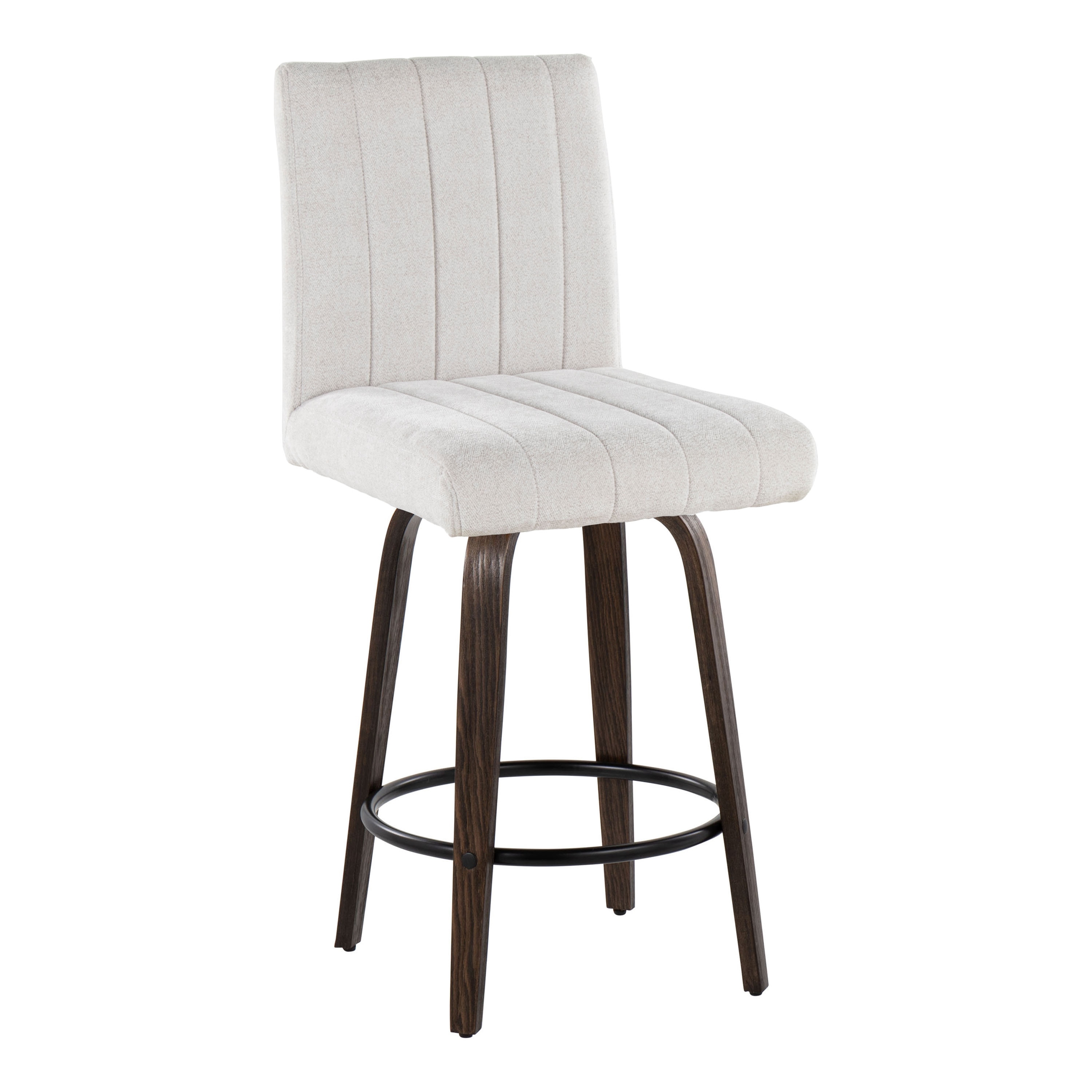 The Gray Barn Hudson 26" Fixed-Height Counter Stool with Bent Wood Legs & Round Footrest (Set of 2)