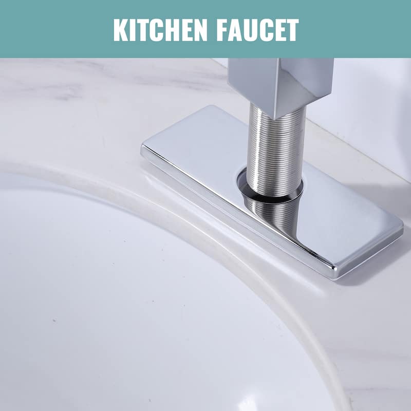 WOWOW 304 Stainless Steel Faucet Deck Plate Fits 1 to 3 Hole Sinks
