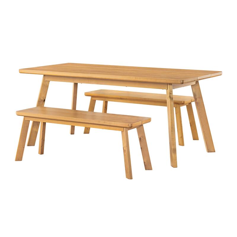 Shelburne 73" Dining Table with Two Benches, Set of 3