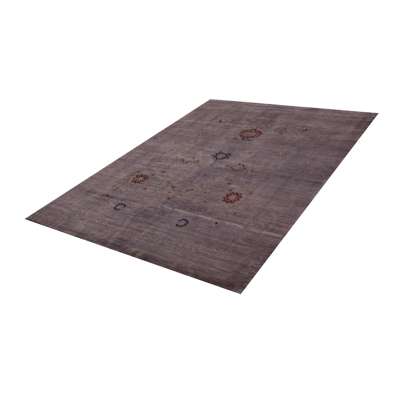 ECARPETGALLERY Hand-knotted Vibrance Grey Wool Rug - 8'10 x 11'10