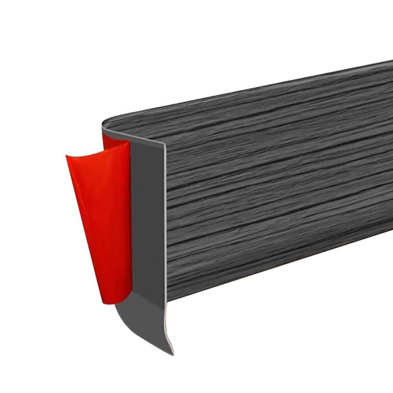 4in x 20ft Self-Adhesive PVC Flexible Baseboard Moulding Trim - Brown Wood Grain