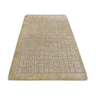 Shahbanu Rugs Vanilla White, Modern Design, Raised Pile, Hand Knotted ...