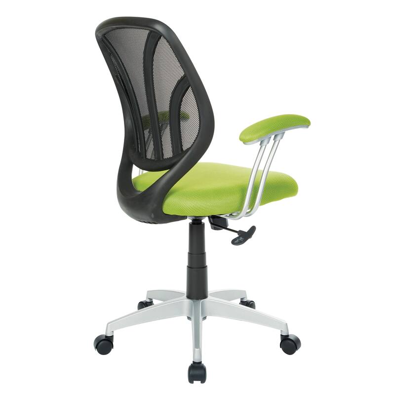 Screen Office Chair with Silver Arms and Base