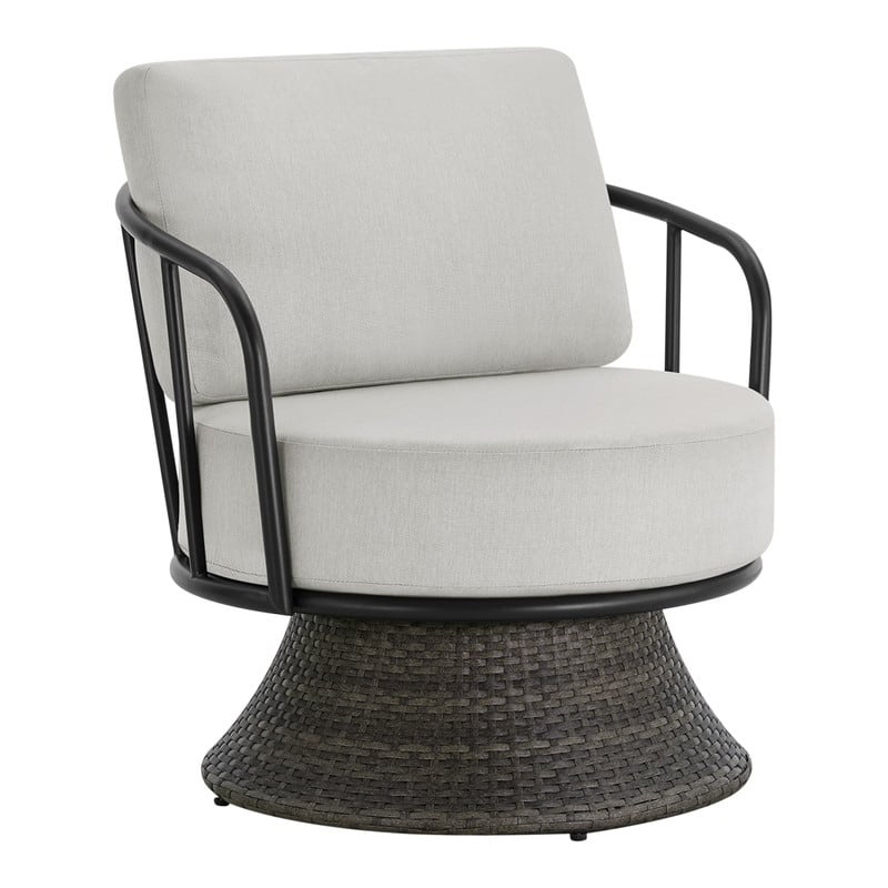 Spruce & Spring Patio Fruniture Outdoor Swivel Chair and Side Table