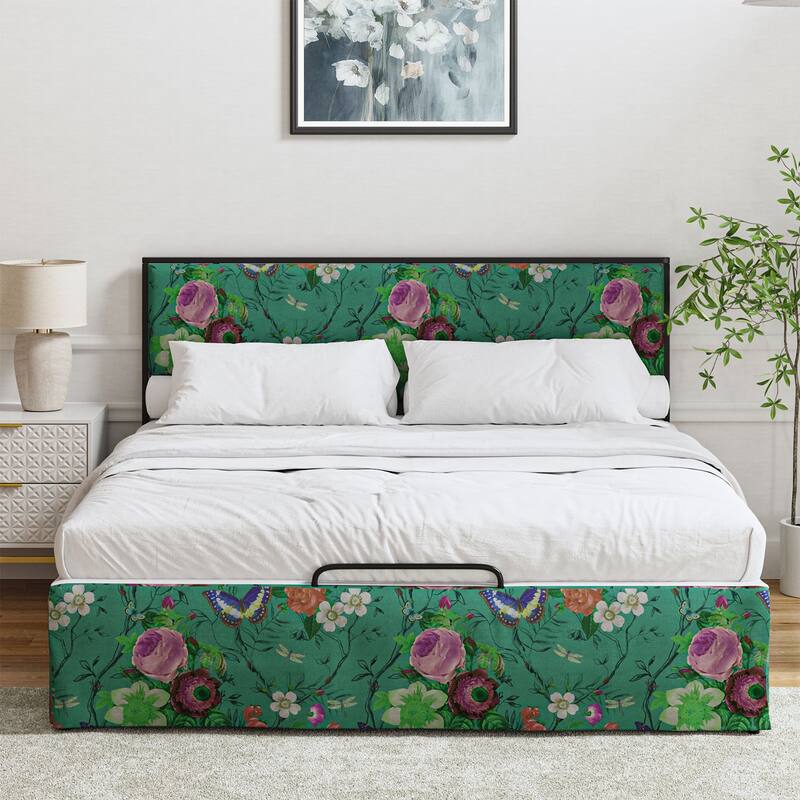 Oliver Modern Washable Slipcover Bed Upholstered Metal by HULALA HOME