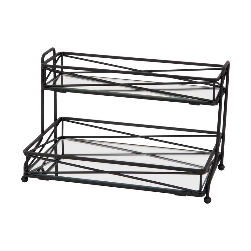 Home Details 2 Tier Vanity Tower in Matte Black
