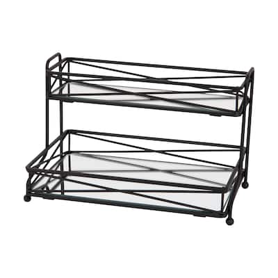 Home Details 2 Tier Vanity Tower in Matte Black