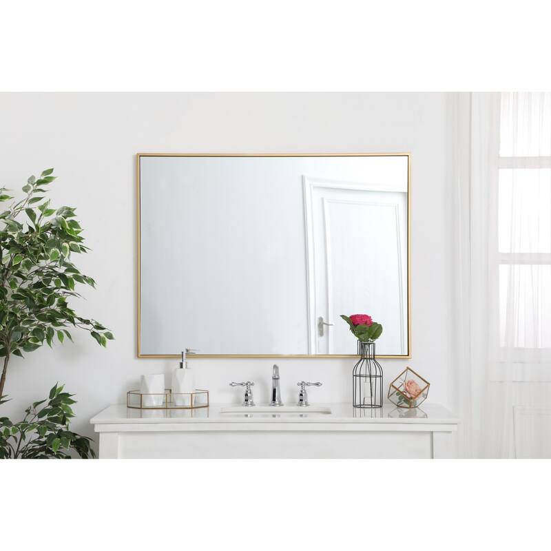 Elegant Lighting Eternity 30" x 40" Rectangular Beveled Metal Framed