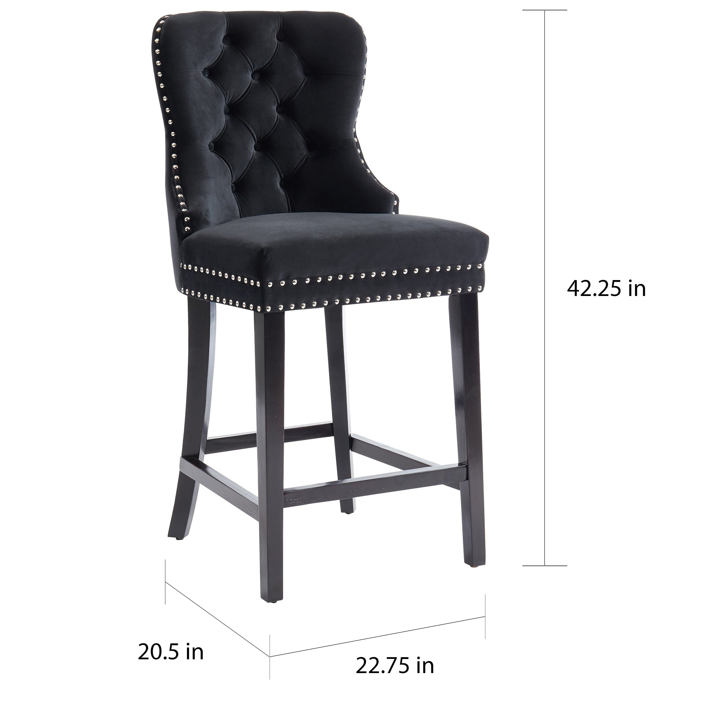 Shop Black Friday Deals On Copper Grove Barcelona 26 Inch Black Counter Stools Set Of 2 Overstock 28734151