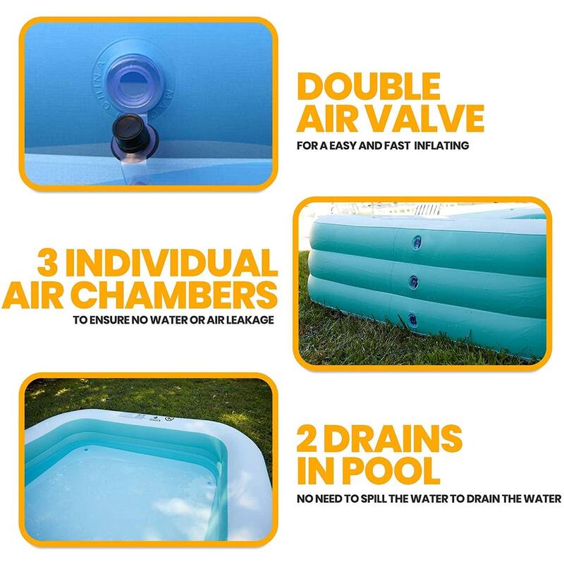 Toysical Inflatable Pool with Air Pump-118 x 72 x 22 Above Ground Pool