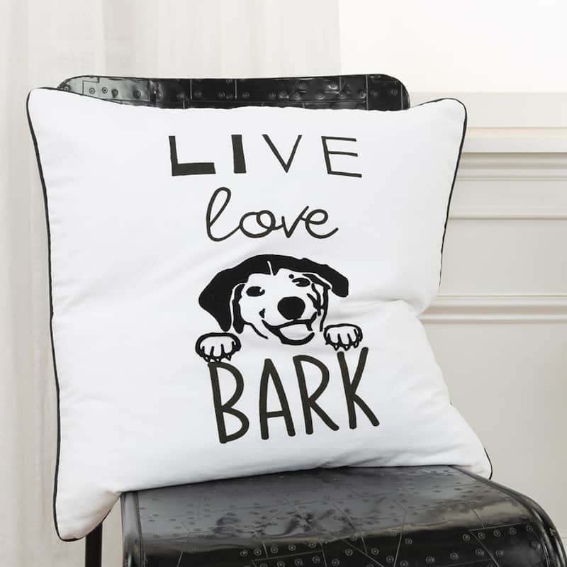 "Live Love Bark" Throw Pillow