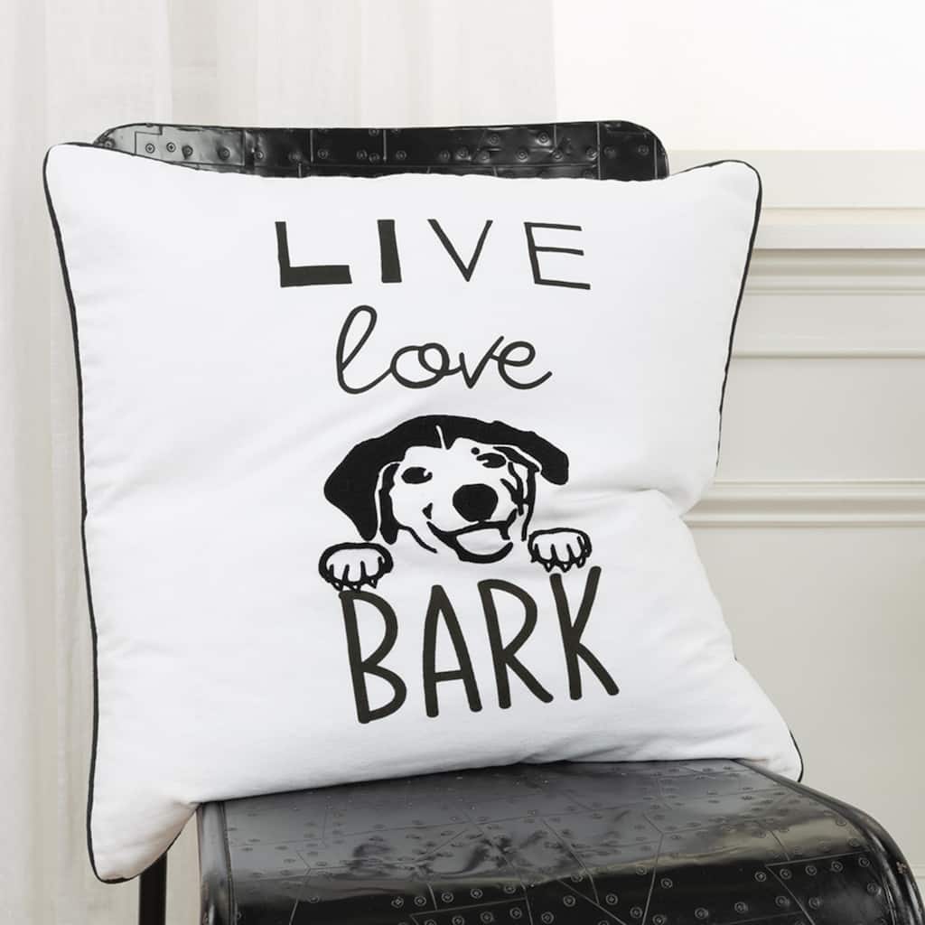 "Live Love Bark" Throw Pillow