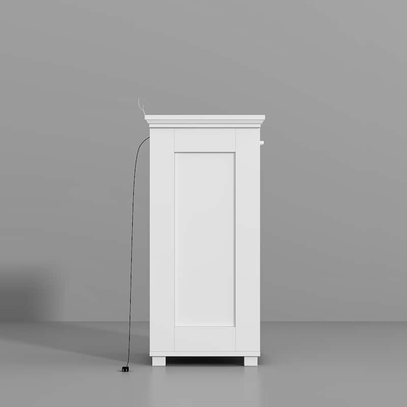 Ozone Deodorizing Tilt-Out Wooden Trash Cabinet with Hidden Bin – Odor Removal Waste Bin Cabinet for Kitchen and Laundry Room