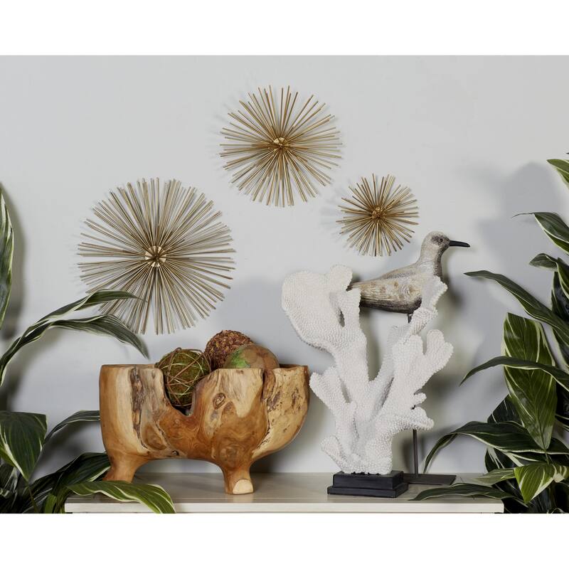 Metal Starburst 3D Home Wall Decor - Set of 3 Gold, Silver, Copper - CosmoLiving by Cosmopolitan