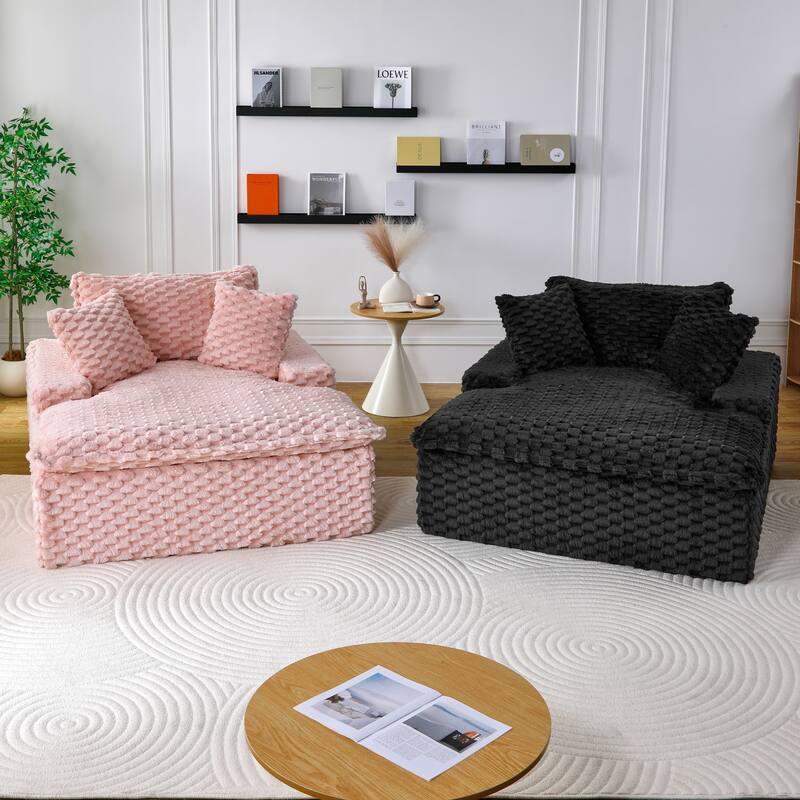 51-inch Corduroy Sofa in Black, Suitable for Multiple Scenarios