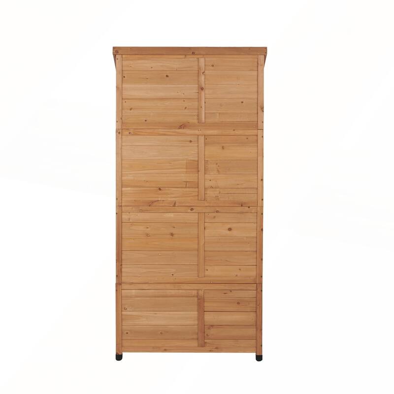 Outdoor Wooden Storage Shed with Metal Top