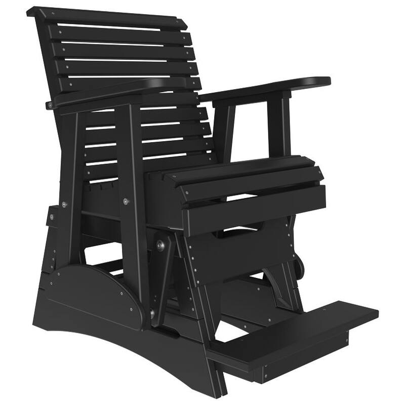 Poly Lumber Plain Rollback Balcony Glider - 2' - Black