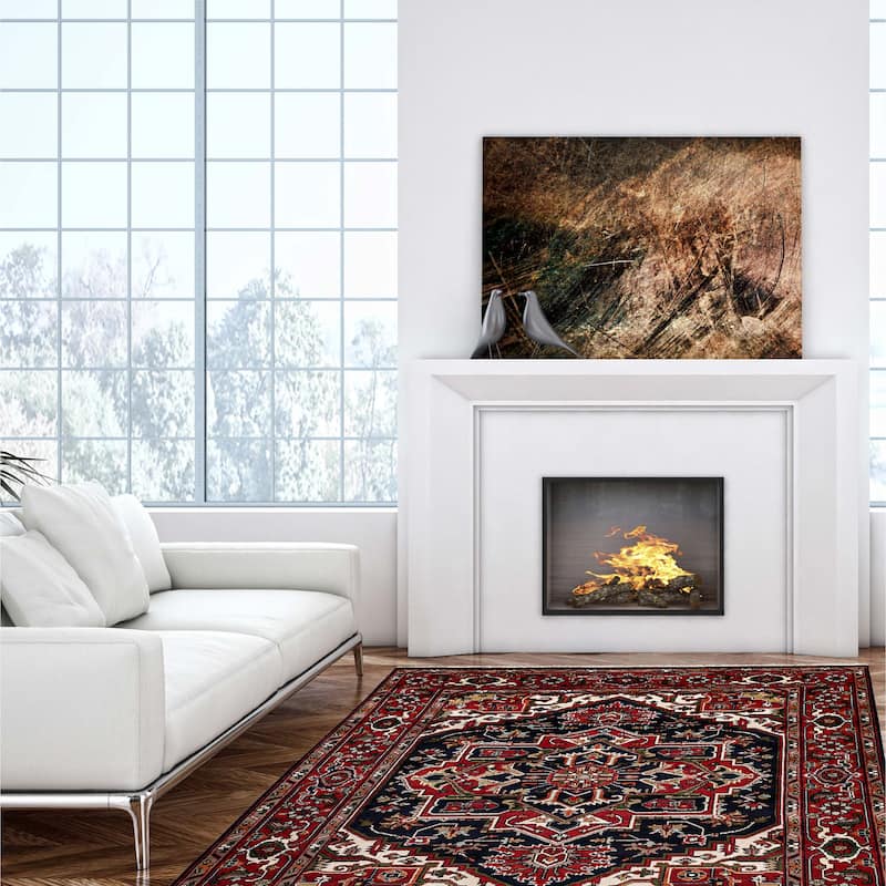 ECARPETGALLERY Hand-knotted Serapi Heritage Dark Navy Wool Rug - 7'10 x 9'11