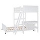 preview thumbnail 7 of 22, Twin Loft Bed, Full Platform Bed with Wheels, Twin Over Full Bunk Bed with Writing Desk, Ladder, Guardrail and 2 Drawers