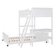 preview thumbnail 9 of 16, Twin over Full Wood Bunk Bed Frame with Desk, Drawers, Movable Lower Bunk, Headboard, Footboard, Ladder, Guardrails - Unisex