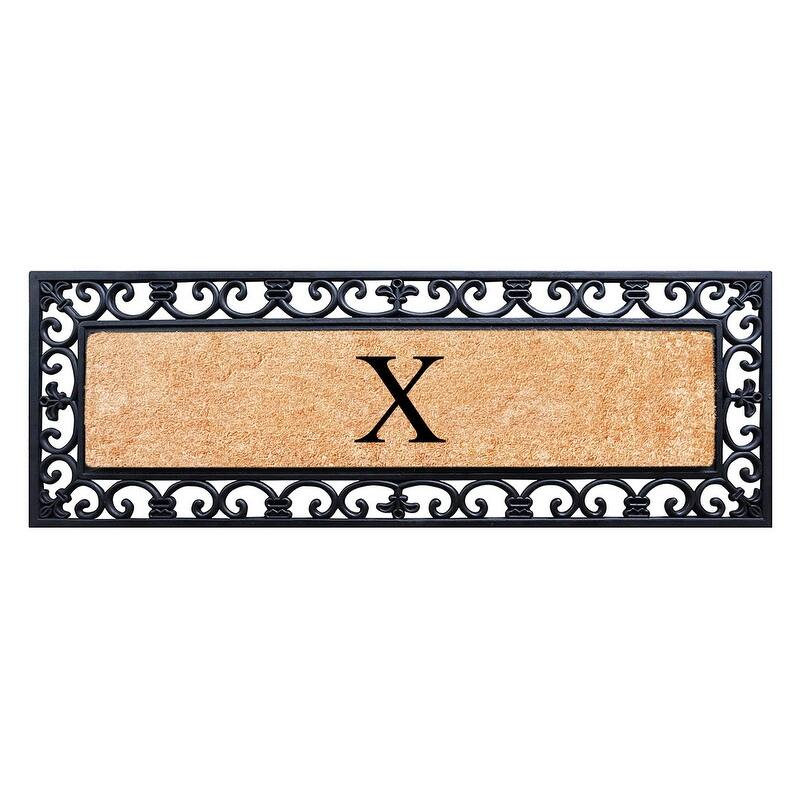 A1HC Exclusive Hand Crafted Myla Monogrammed Entry Doormat, 18" x 48" - X