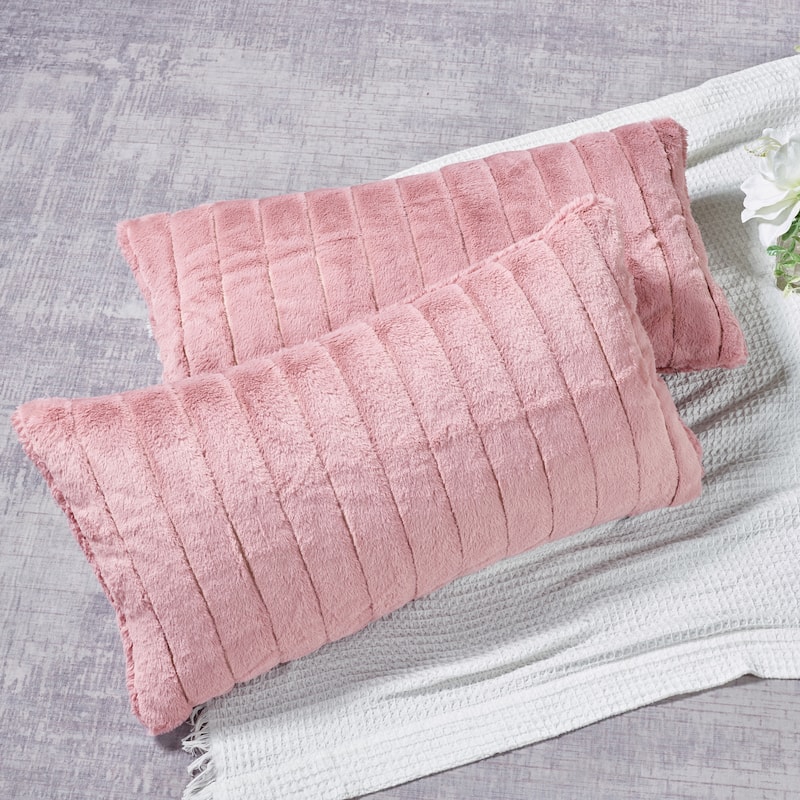 Serenta SuperMink Solid Color Throw Pillow Shell Cushion Cover Set