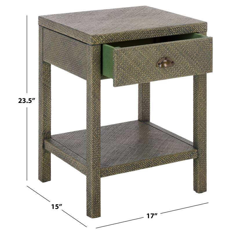 SAFAVIEH Home Epke 1-Drawer 1-Shelf Accent Table - 17"W x 15"D x 24"H