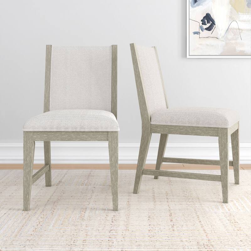 Plank and Beam Sereno Upholstered Dining Chair - Set of 2 - Antique White/Ivory Cushion