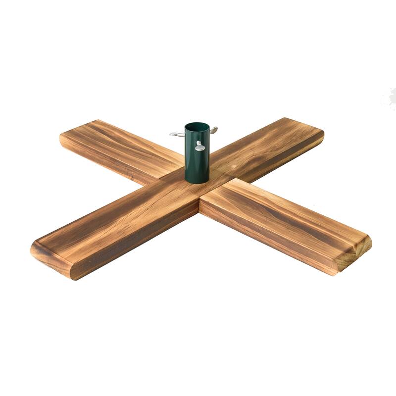 Light Wood Artificial Christmas Tree Stand - For Trees up to 7.75ft Tall - Brown - 21