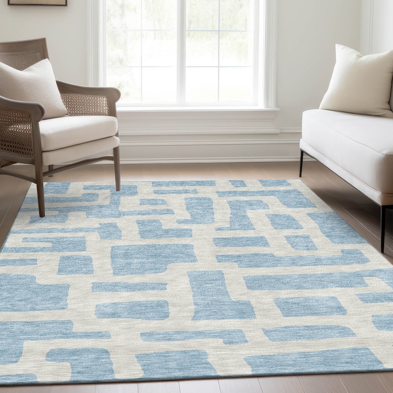 Premium Washable Super Soft Geo Maze Mayfield Rug