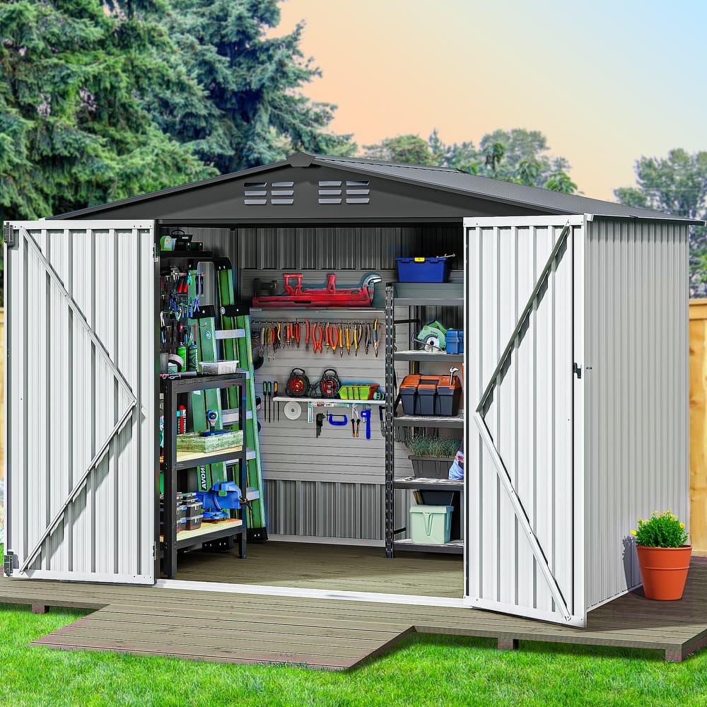 Moasis 8 ft. W x 6 ft. D Steel Storage Shed