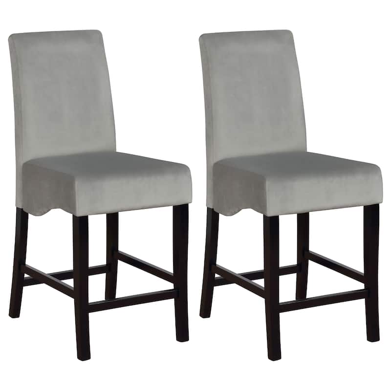 Stanton Velvet Upholstered Counter Chair Grey (Set of 2) - Set of 2 - Grey - Counter Height
