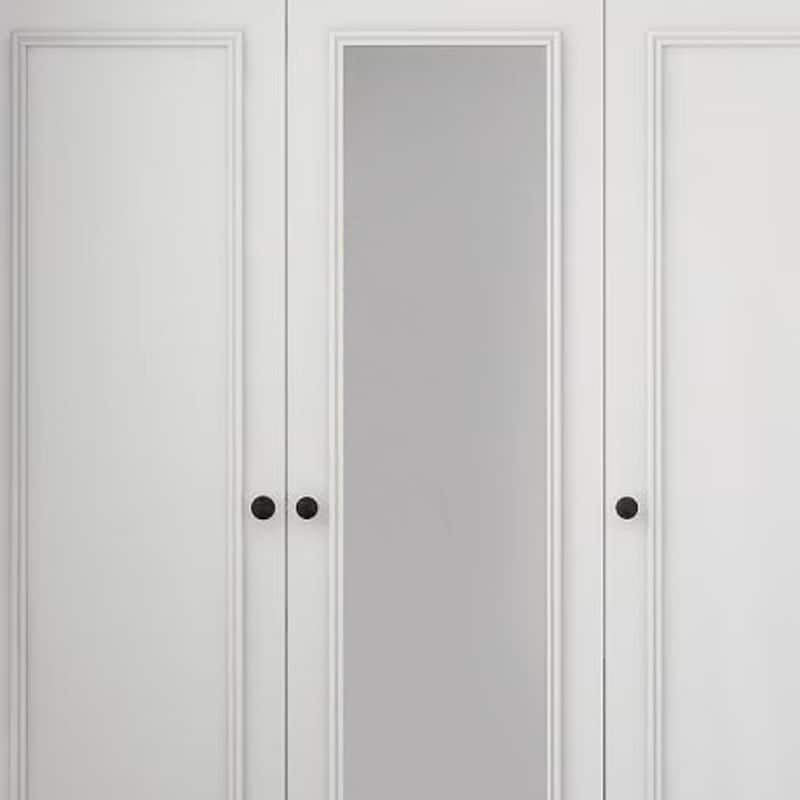 HomeRoots 71" White Mirrored Four Door Two Drawer Combo Dresser