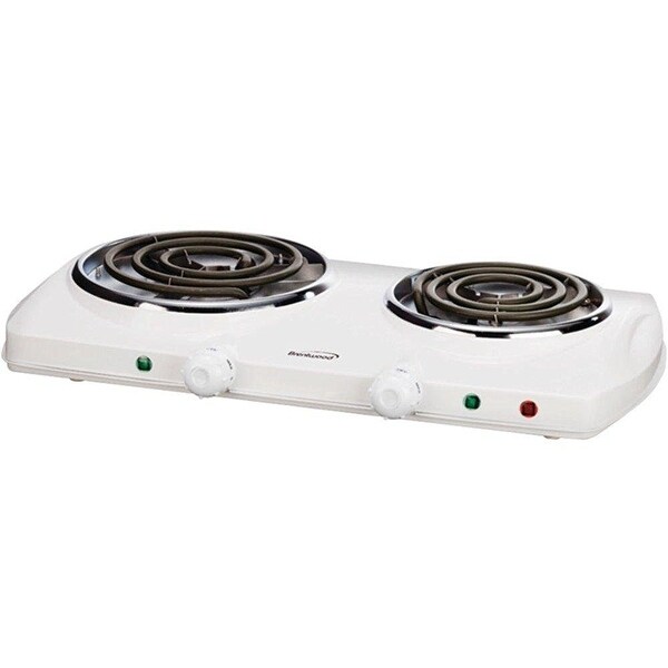 Brentwood Ts-368 1500W Double Electric Burner - White
