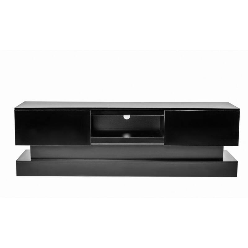 Modern TV Stand with LED Lights and High Gloss Front