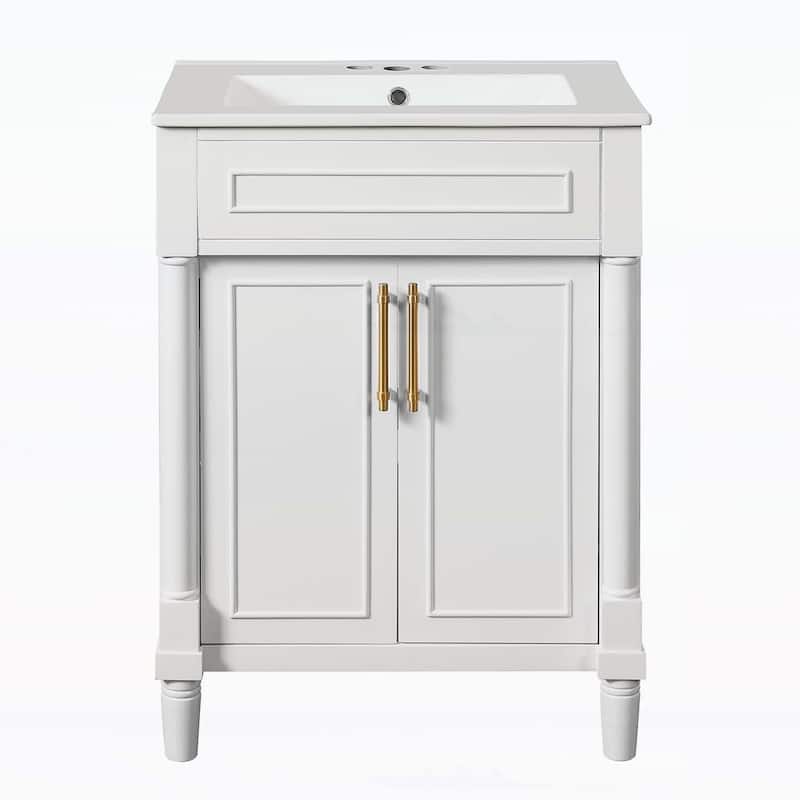 Bathroom Cabinet with 2 Doors,with Integrated Ceramic Sink