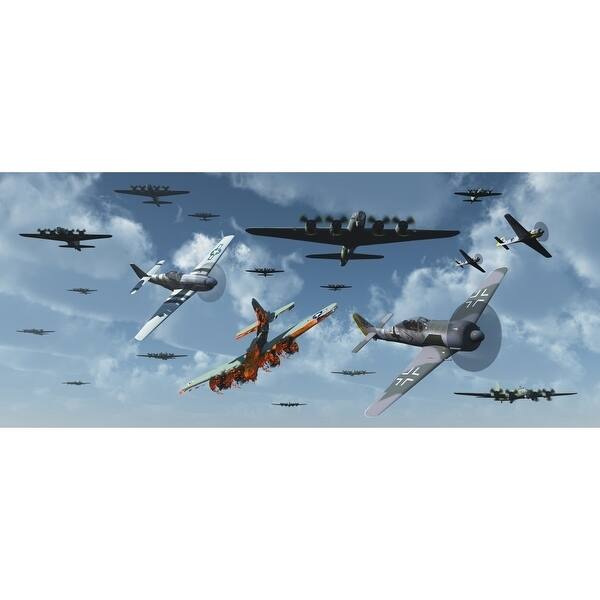 Squadrons Of B17 Bombers With Their P51 Mustang Escort Coming