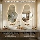 LED Frameless Bathroom Mirror Anti-Fog 3-Color Dimmable Irregular Wall ...