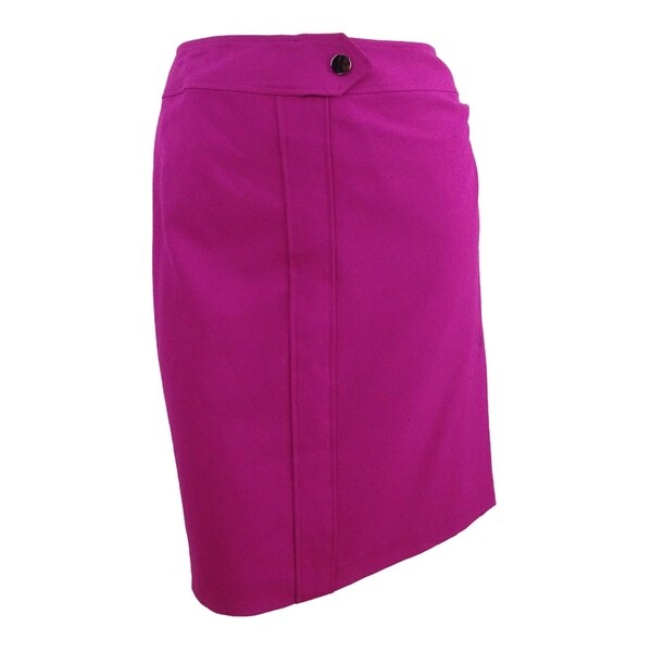Nine West Women's Plus Size Solid Slim Skirt - Magenta