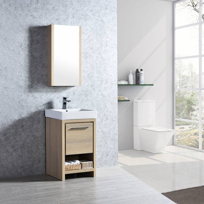 Solid Wood Bathroom Vanity with Mirror Medicine Cabinet