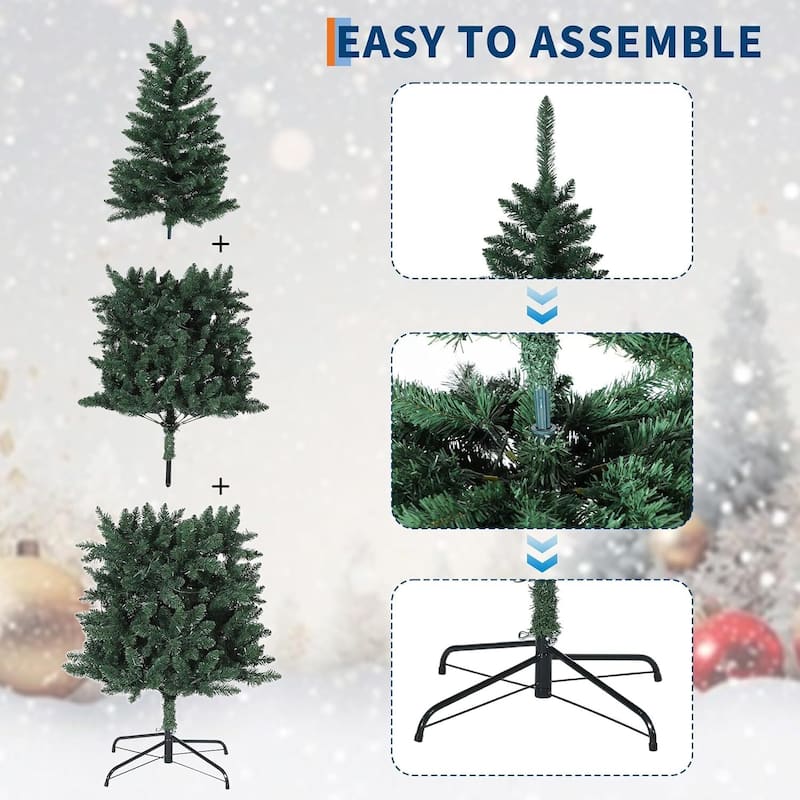 Prelit Pencil Artificial Christmas Tree, Xmas Decoration for Home Party - N/A