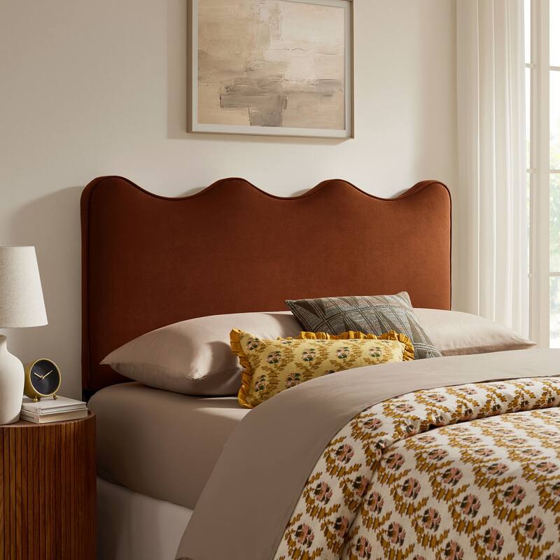 Athena Stain-Resistant Performance Velvet Headboard - Rust - King