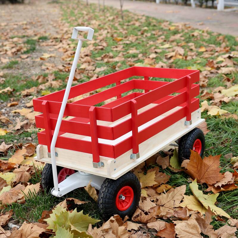 Fresh blue wooden household trolley for children's toy transportation/garden tool cart/outdoor portable trolley