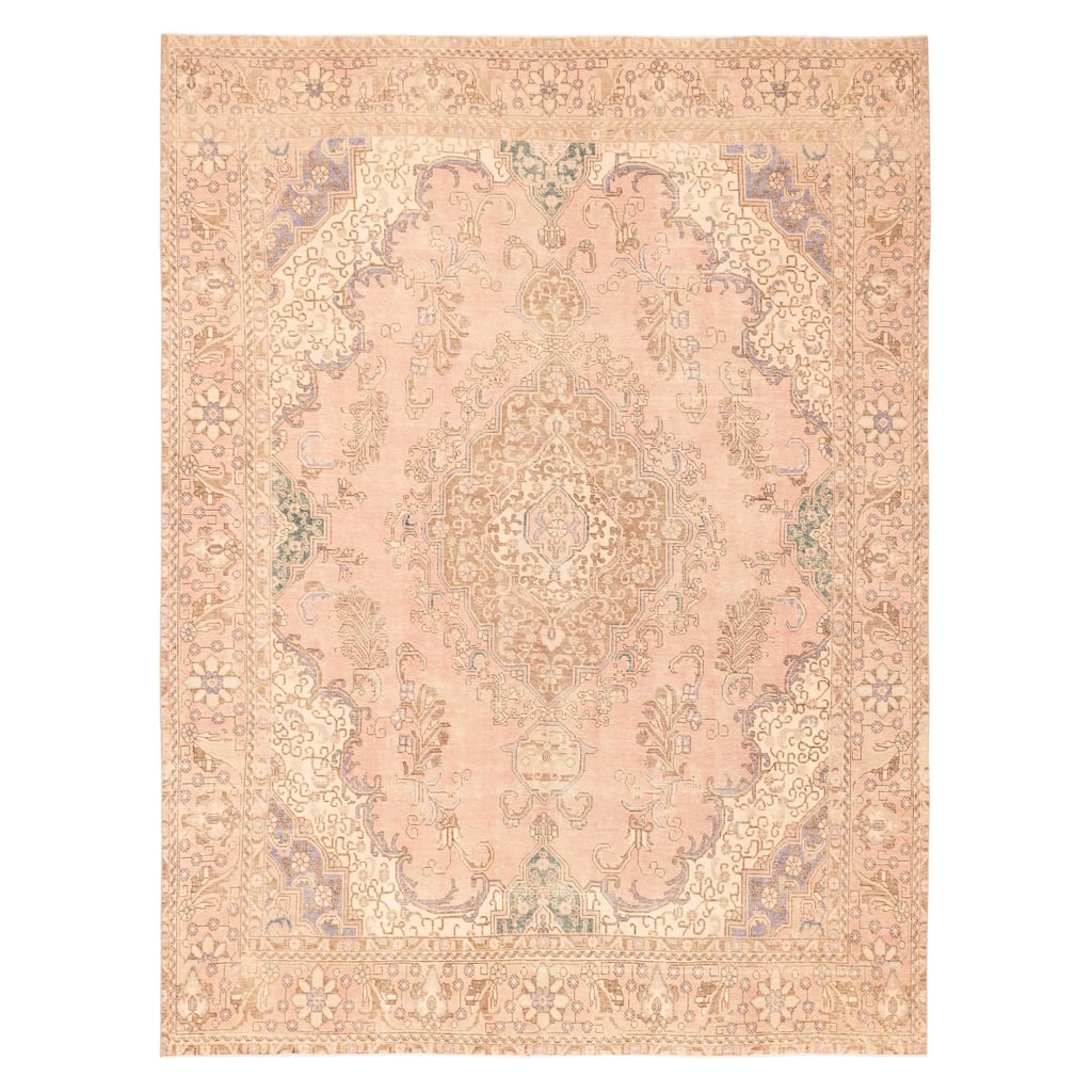 ECARPETGALLERY Hand-knotted Antalya Vintage Pink Wool Rug - 9'7 x 12'6