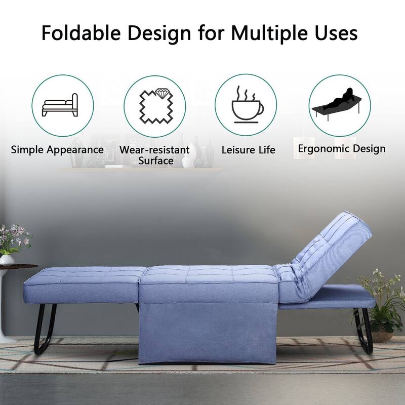 Ainfox Convertible Sofa Bed Sleeper Folding Ottoman Sofa Bed Couch