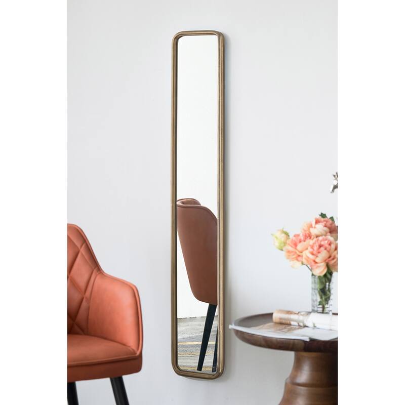47" x 8" Full Length Mirror with Antique Gold Metal Frame, Long Mirror for Hallway Living Room Bedroom Bathroom - Gold