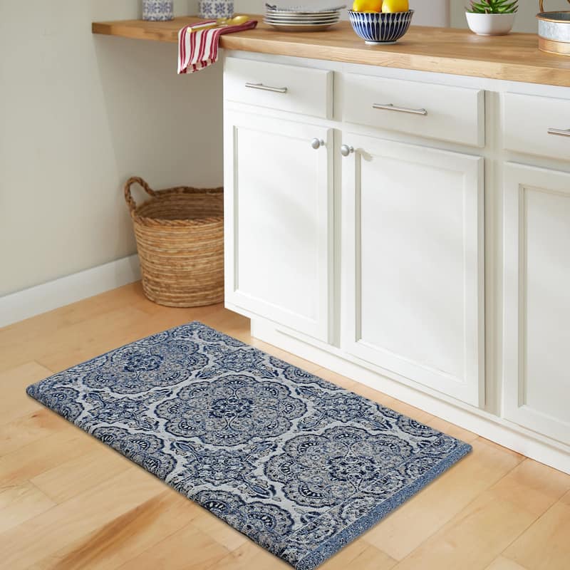RugSmith Multi Colorblock Geometric Anti-Fatigue Kitchen Mat, 20" x 36" - 20" x 36"